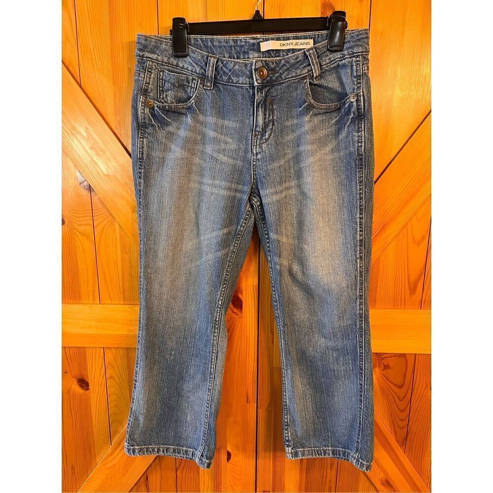 DKNY Jeans Womens 10 Blue Denim Capri (3740)